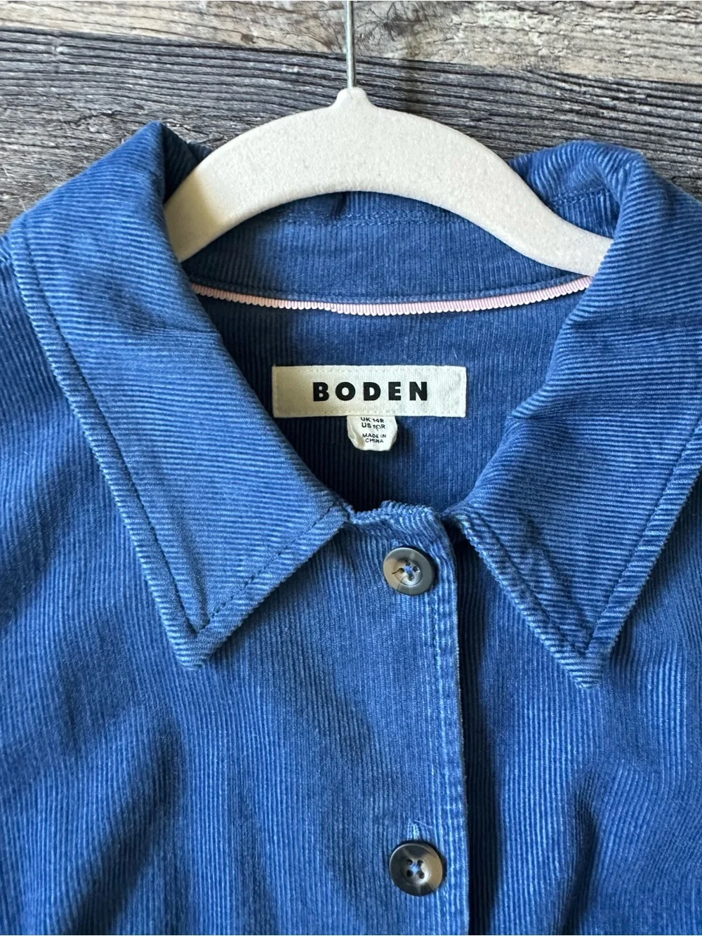 Boden Navy Button-Front Long Sleeve Midi Dress - Picture 2 of 10